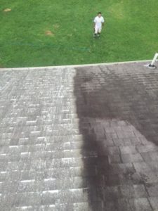 A picture of roof cleaning and power washing in nova